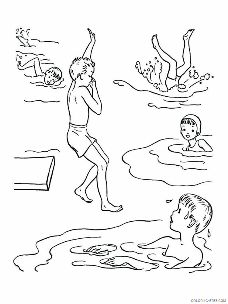 Swimming Coloring Pages Swimming 5 Printable 2021 5954 Coloring4free