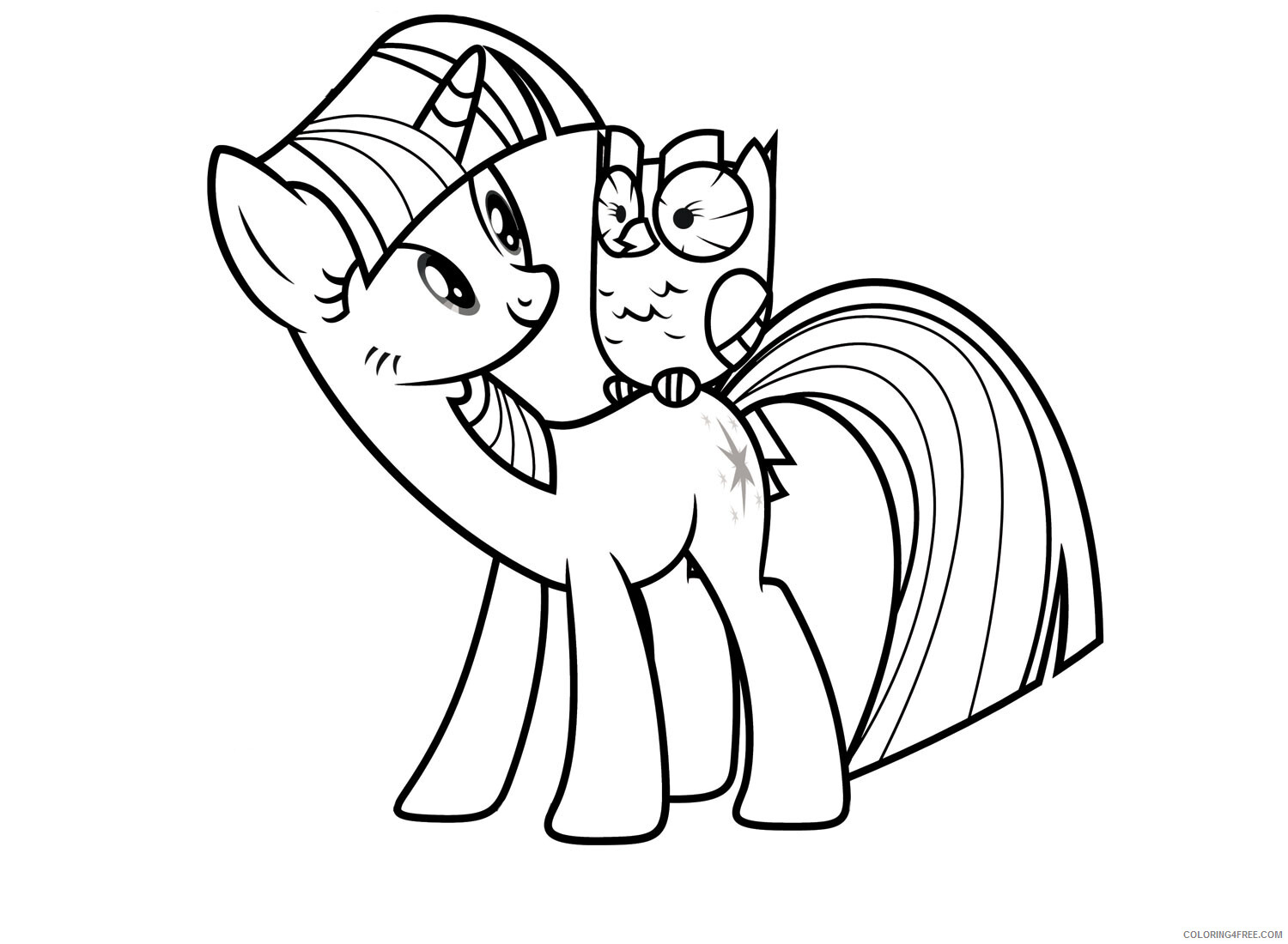Twilight Sparkle Coloring Pages Twilight Sparkle adn Owl Printable 2021 5987 Coloring4free