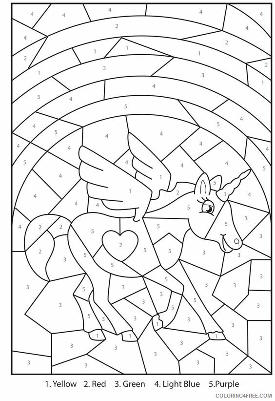 Unicorn Coloring Pages Unicorn Valentines by Number Printable 2021 6087 Coloring4free