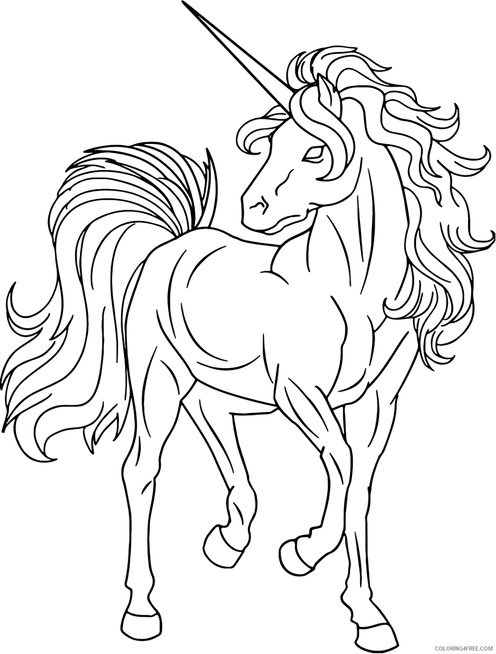 Unicorn Coloring Pages awesome_unicorn Printable 2021 6019 Coloring4free