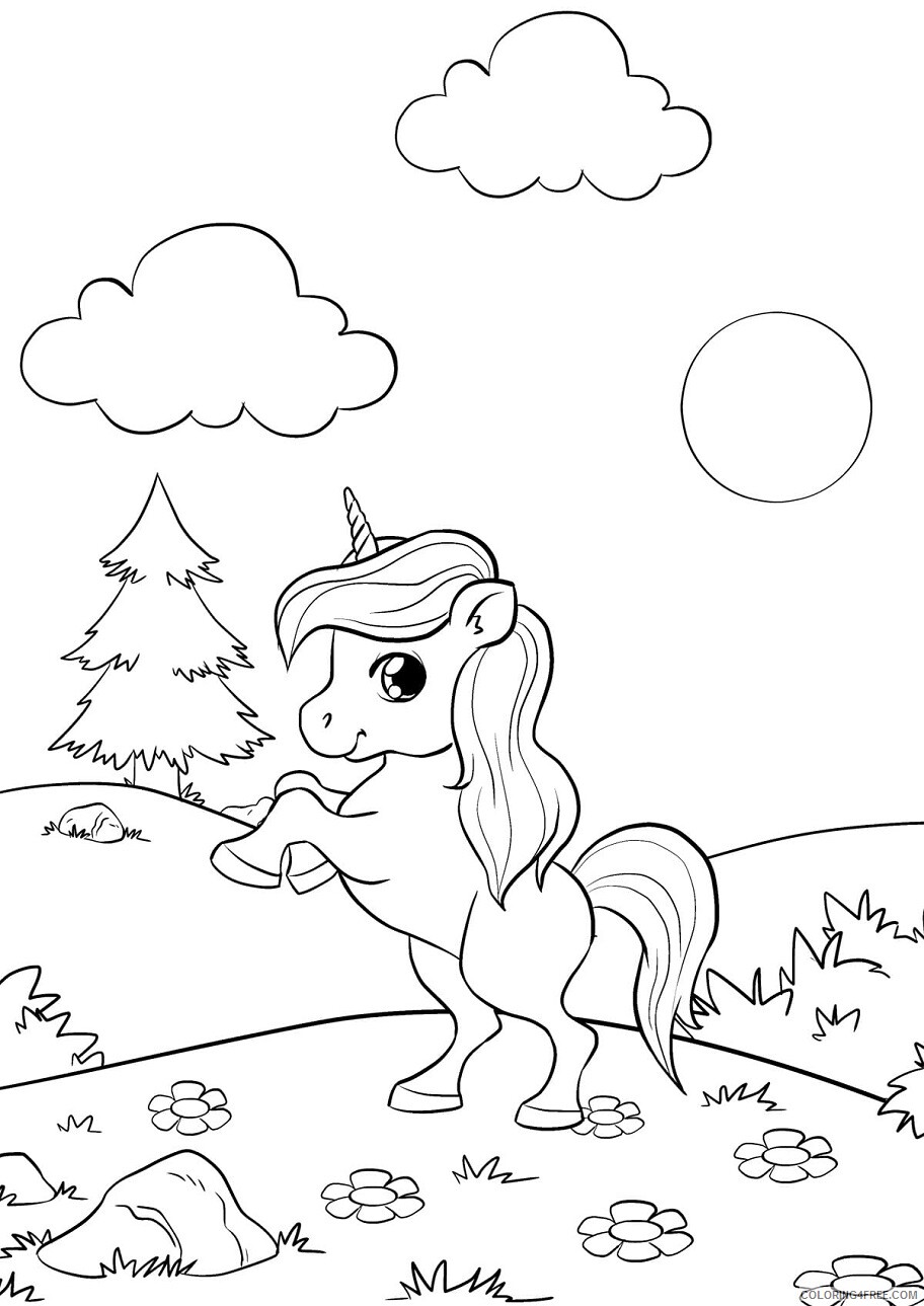 Unicorn Coloring Pages cute_little_unicorn Printable 2021 6027 Coloring4free