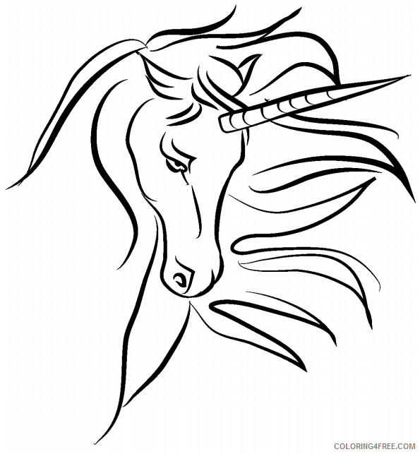 Unicorn Coloring Pages face of unicorn Printable 2021 6033 Coloring4free