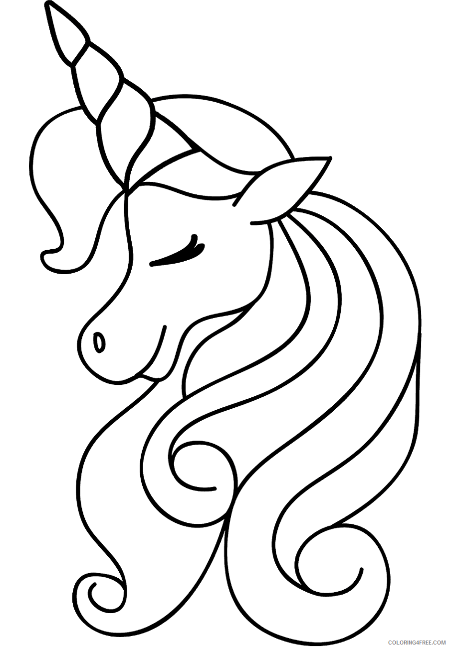Unicorn Coloring Pages Girl Unicorn Head Printable 2021 6036 Coloring4free Coloring4free Com