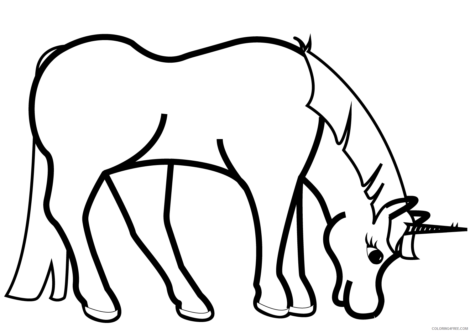 Unicorn Coloring Pages grazing unicorn Printable 2021 6038 Coloring4free