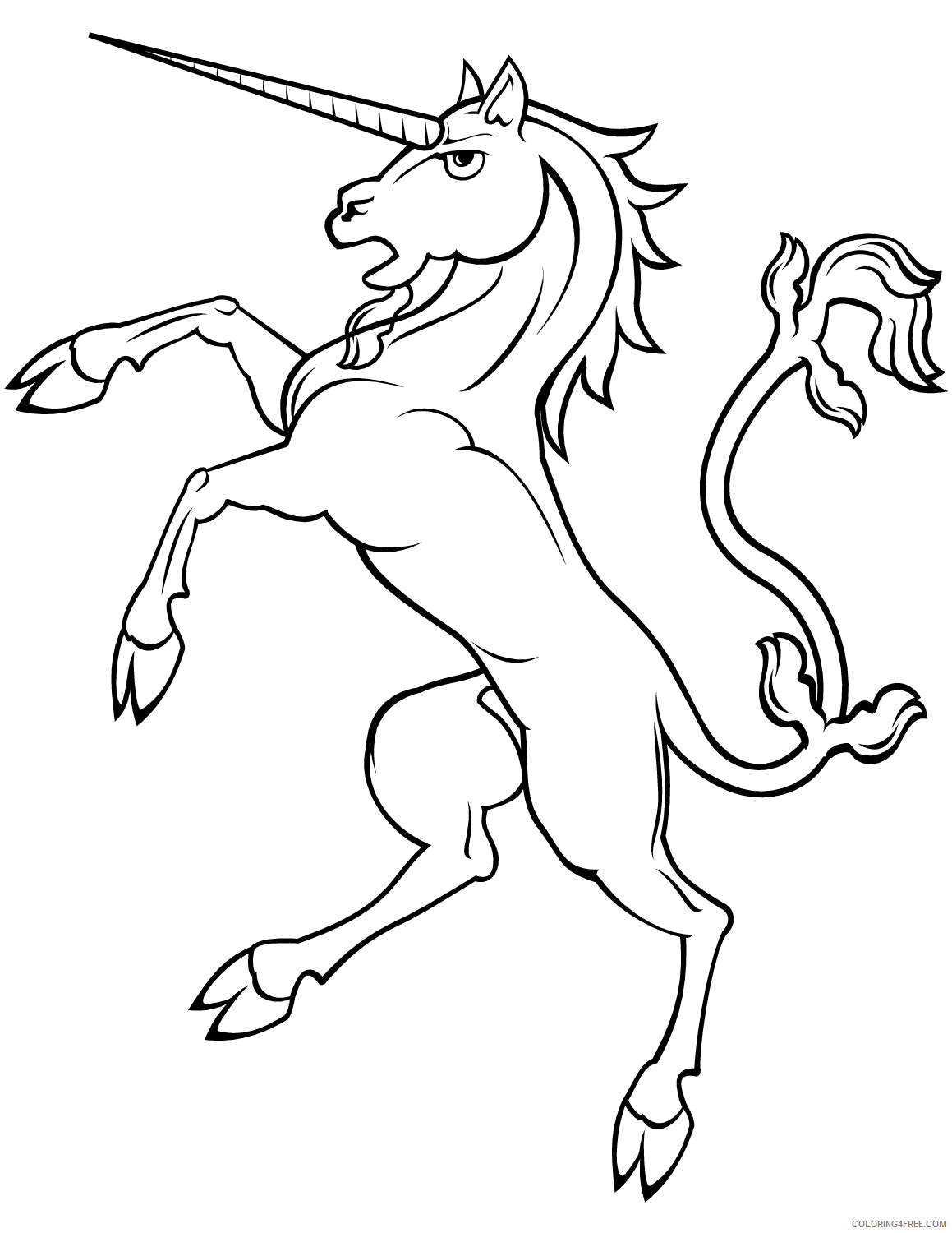 Unicorn Coloring Pages rearing unicorn Printable 2021 6045 Coloring4free