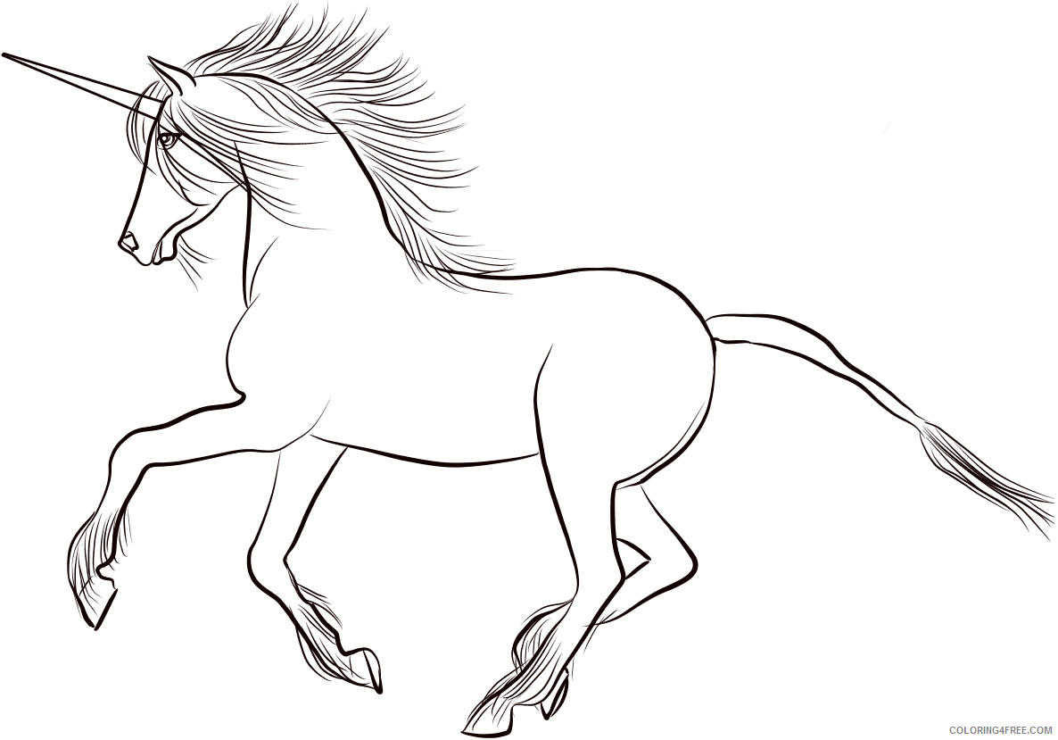 Unicorn Coloring Pages unicorn running Printable 2021 6085 Coloring4free