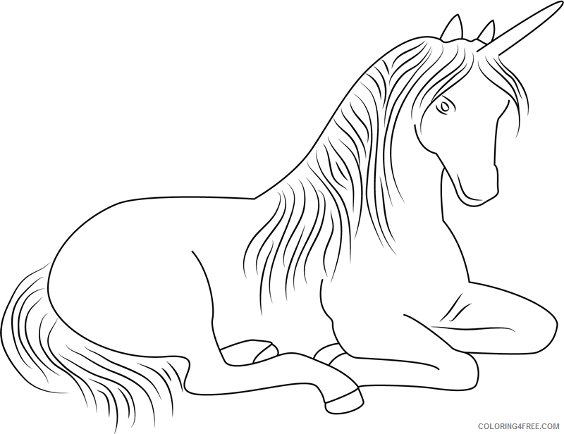 Unicorn Coloring Pages unicorn sitting Printable 2021 6086 Coloring4free