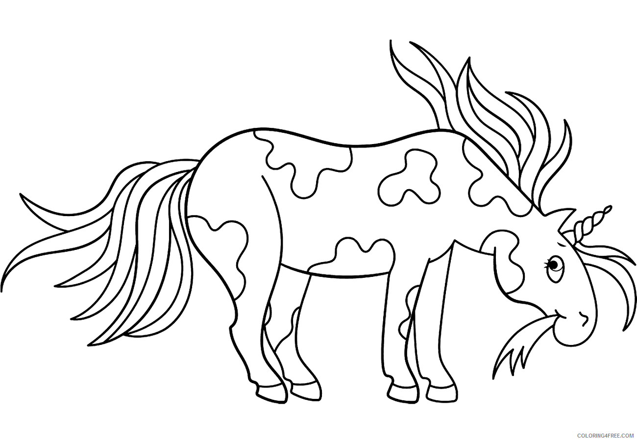 Unicorn Coloring Pages unicorn_eating Printable 2021 6054 Coloring4free