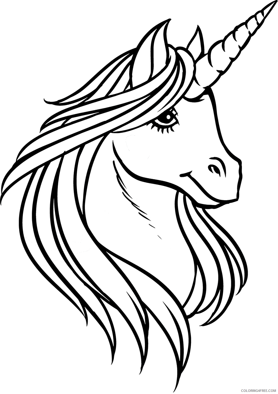 Unicorn Coloring Pages unicorn_head Printable 2021 6056 Coloring4free