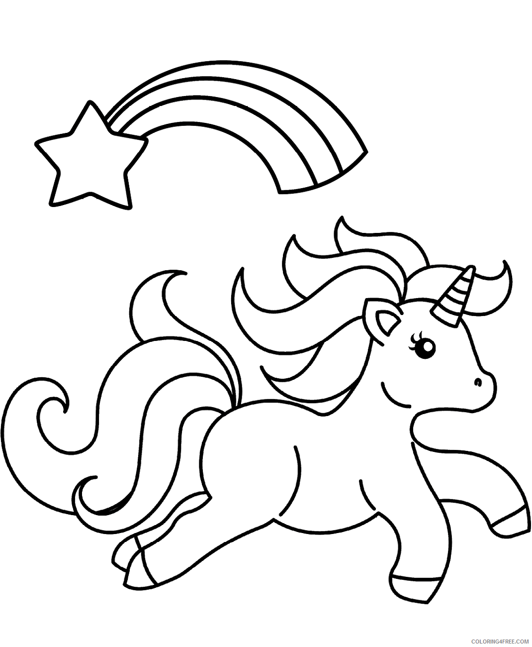 Unicorn Coloring Pages unicorn_with_a_shooting_star Printable 2021 6063 Coloring4free