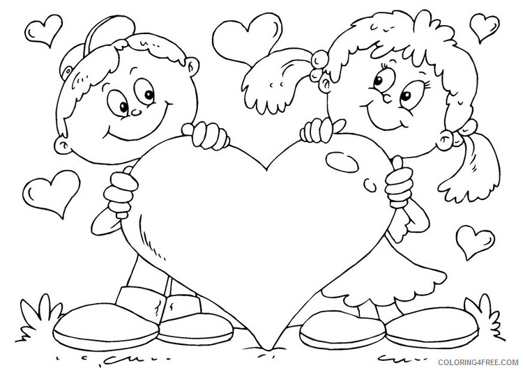 Valentine Heart Coloring Pages Children Valentine Heart Printable 2021 6101 Coloring4free