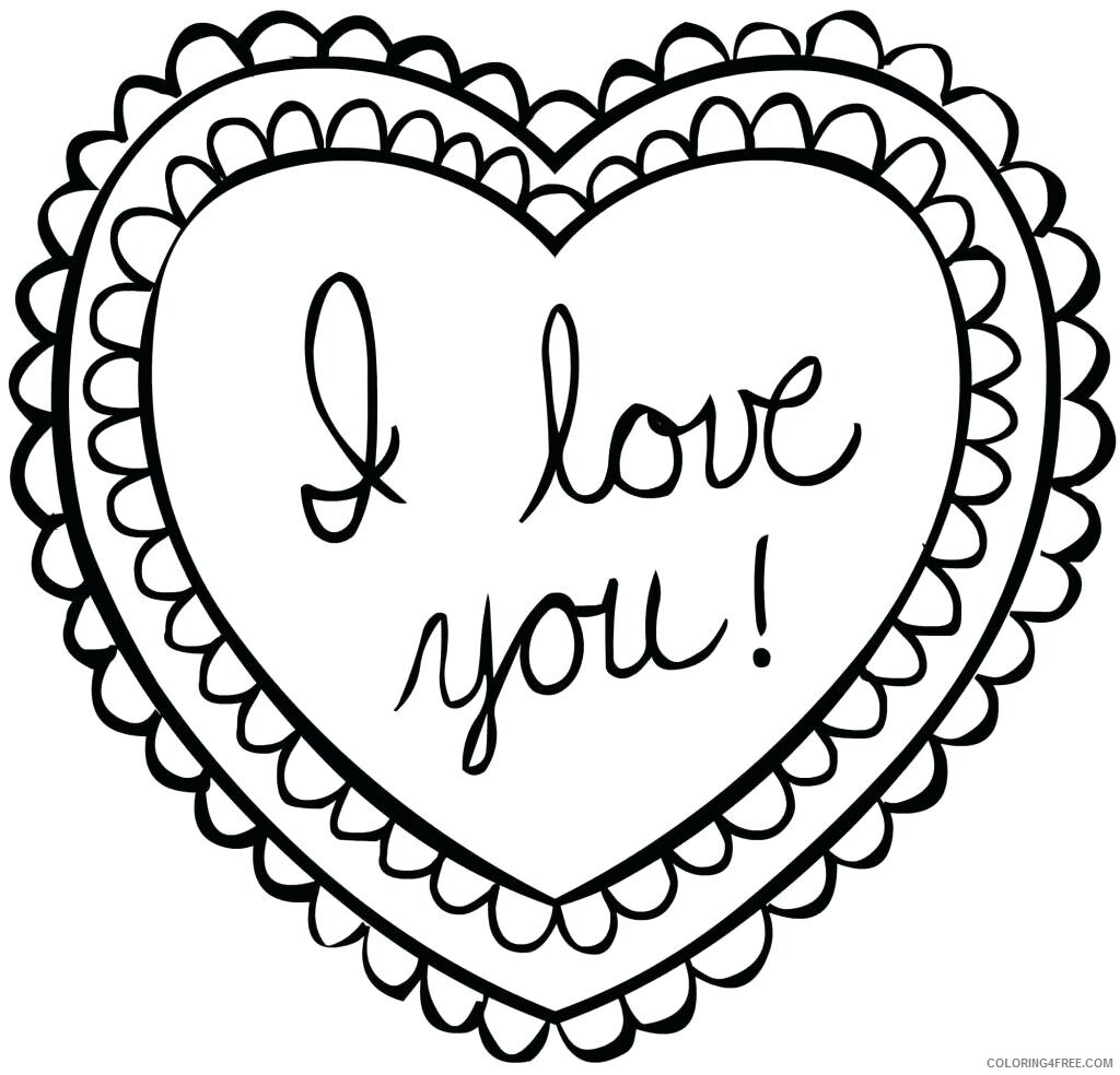 Valentine Heart Coloring Pages I Love You Valentine Day Heart Printable 2021 Coloring4free