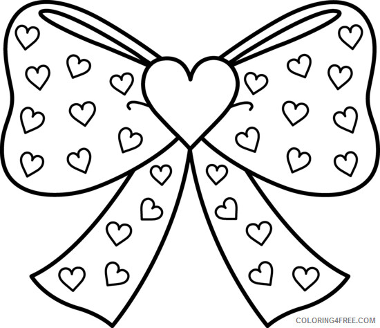 Valentine Heart Coloring Pages Valentine Heart Bow Printable 2021 6139 Coloring4free
