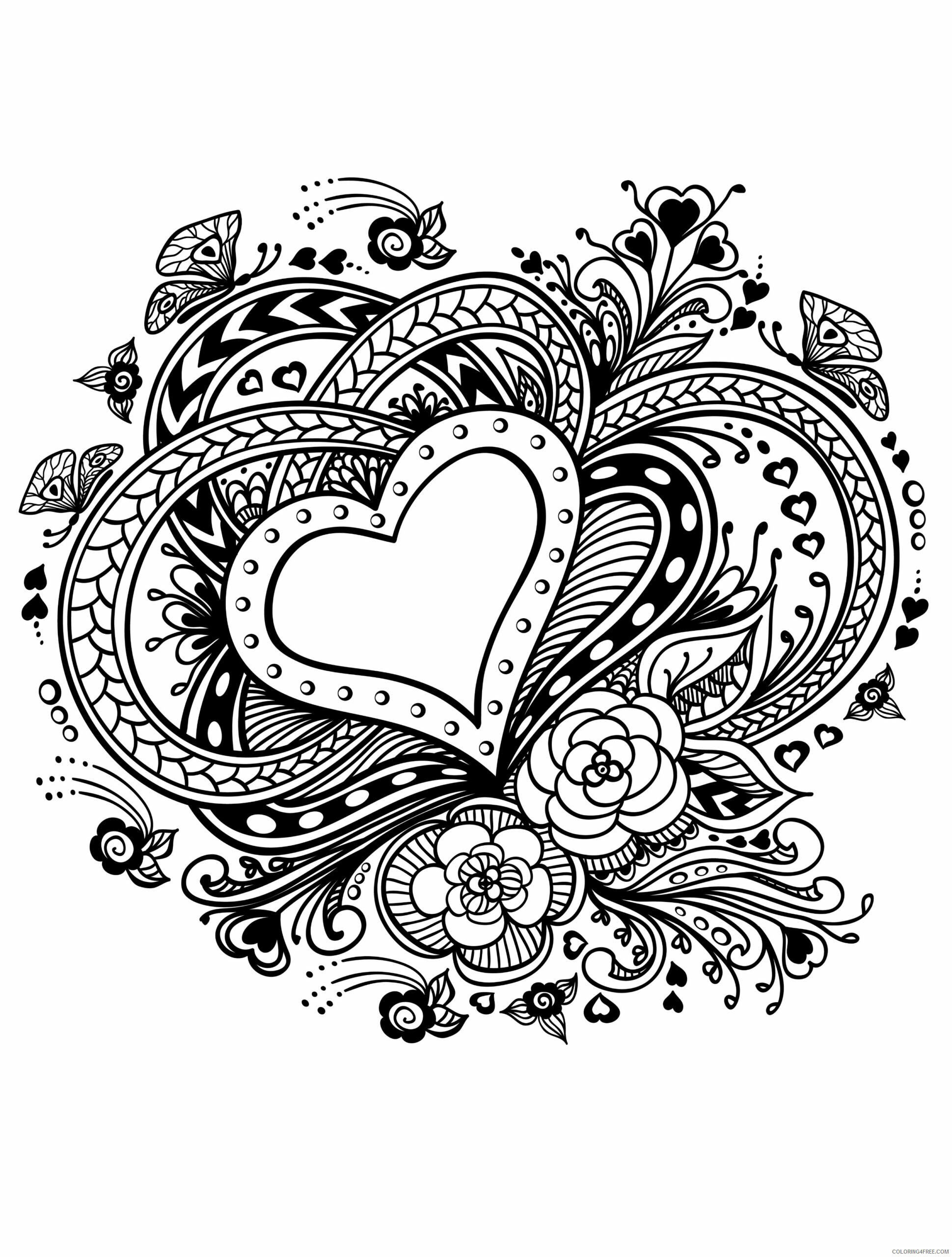 Valentine Heart Coloring Pages Valentine Hearts Image Printable 2021 6136 Coloring4free