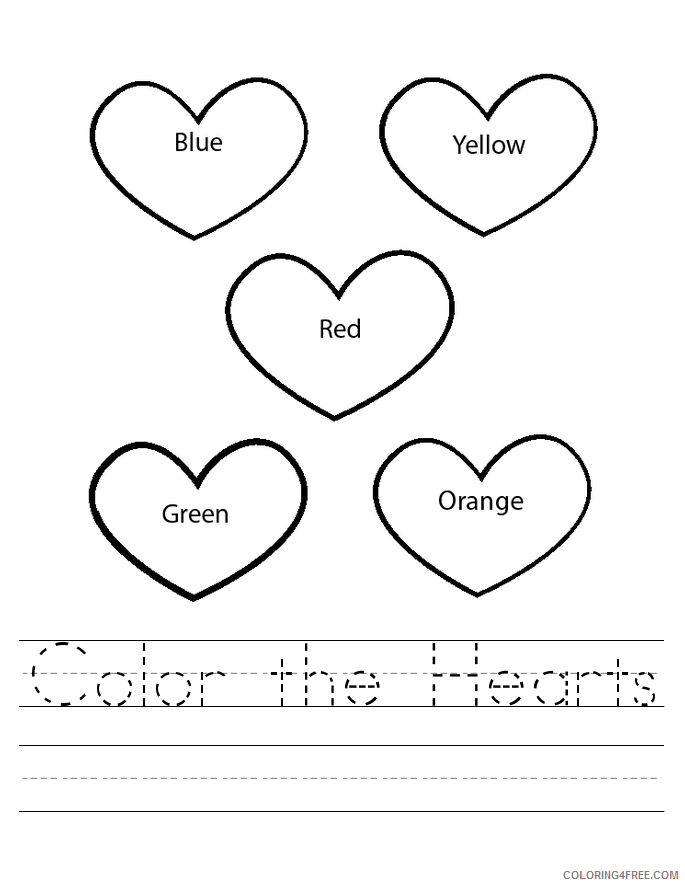 Valentine Heart Coloring Pages Valentines Worksheet the Hearts Printable 2021 Coloring4free