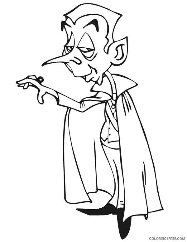 Vampire Coloring Pages Cartoon of Count Dracula the Vampire Printable 2021 6148 Coloring4free
