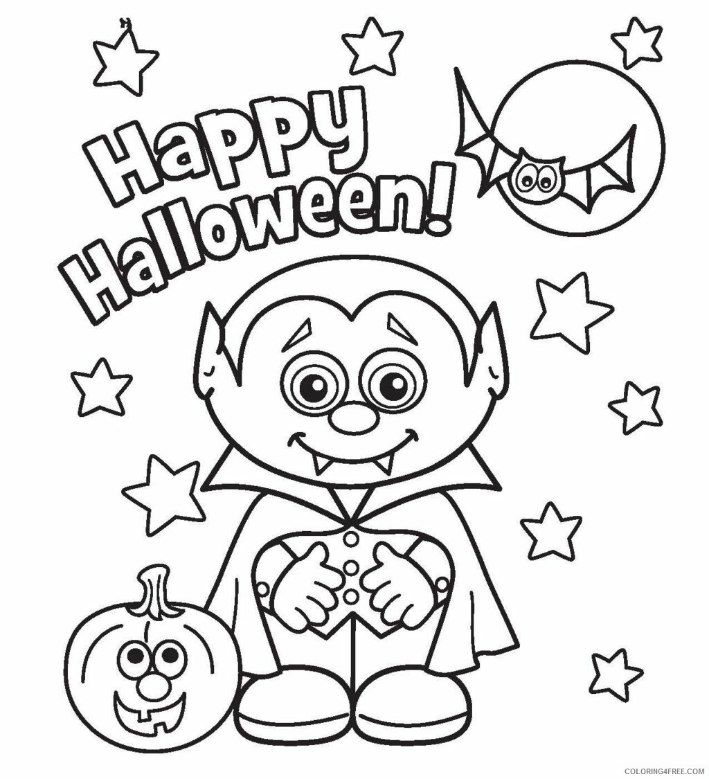 Vampire Coloring Pages Cute Vampire Happy Halloween Printable 2021 6150 Coloring4free