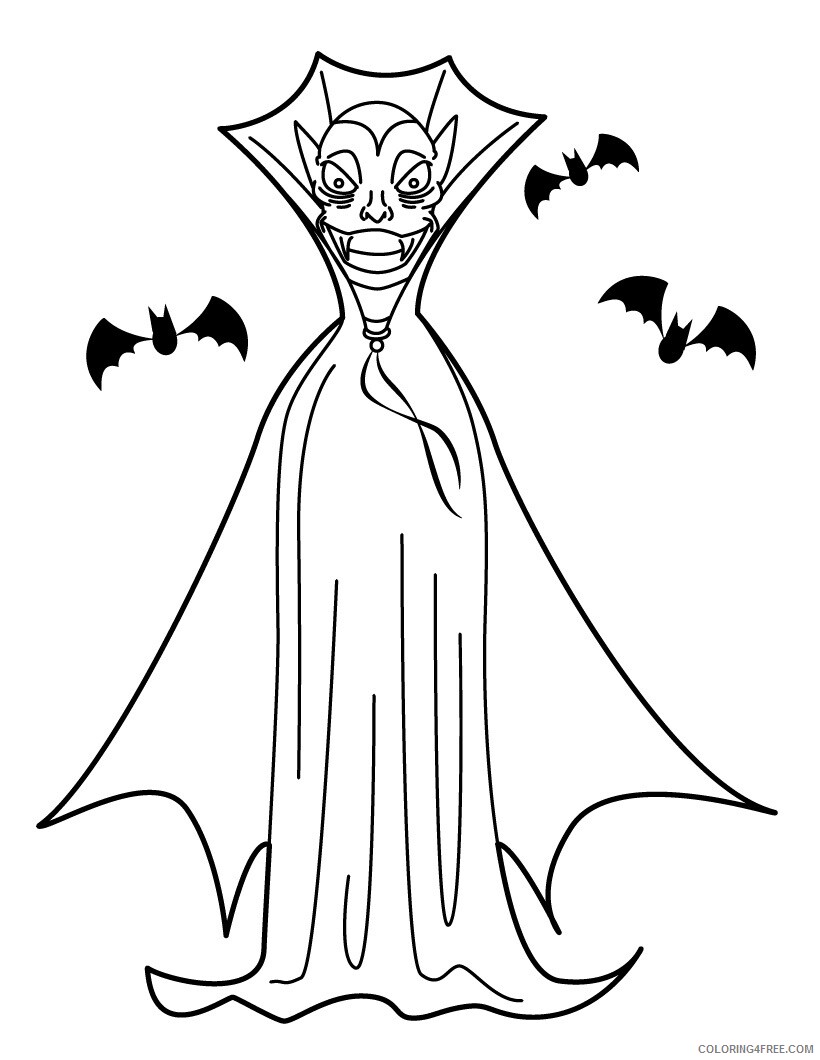 Vampire Coloring Pages Printable Vampire Printable 2021 6155 Coloring4free