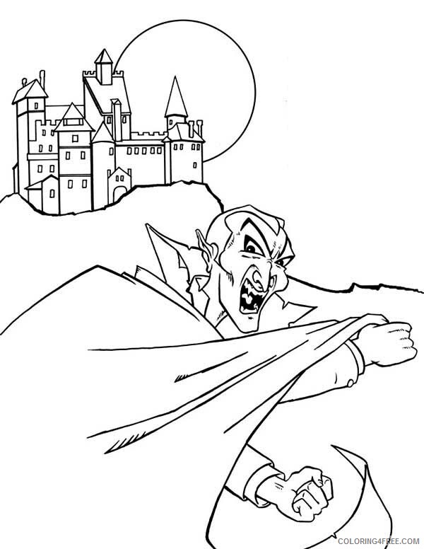 Vampire Coloring Pages Vampire Castle Printable 2021 6158 Coloring4free