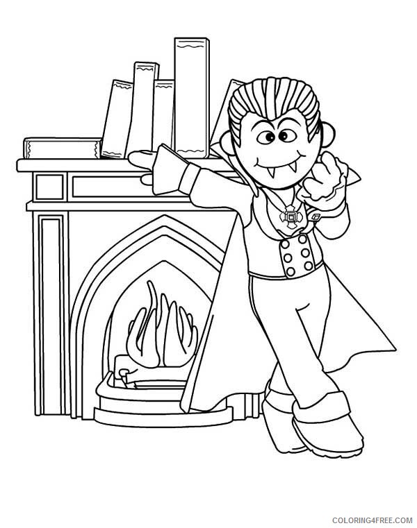 Vampire Coloring Pages Vampire Standing in Front of Fireplace Printable 2021 6176 Coloring4free
