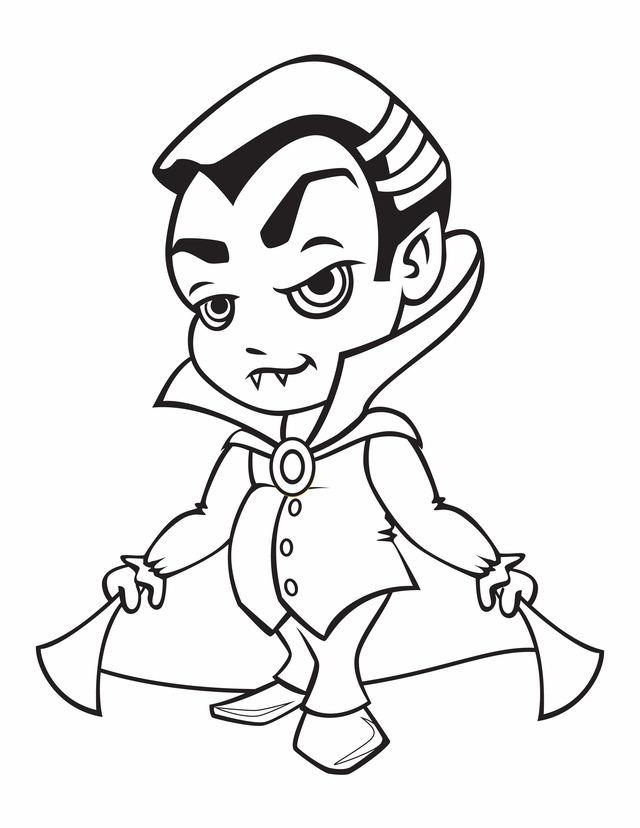 Vampire Coloring Pages Young Vampire Printable 2021 6178 Coloring4free