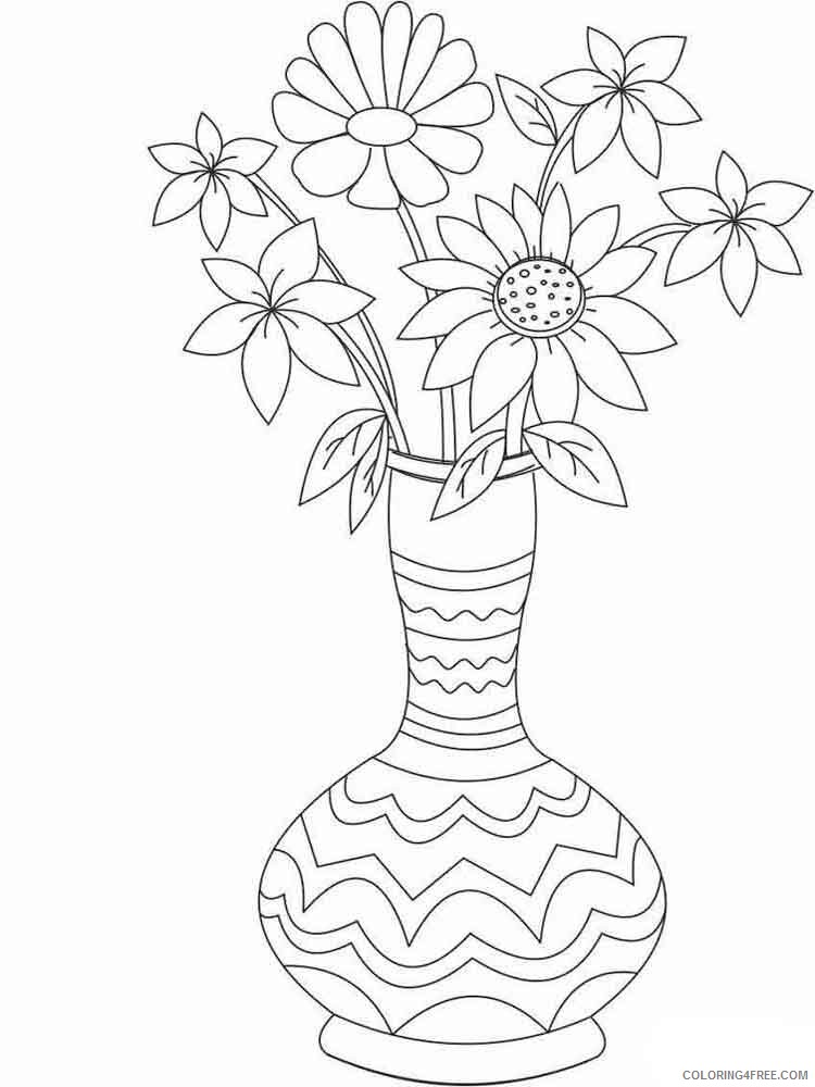 Vase Coloring Pages flower in vase 15 Printable 2021 6180 Coloring4free