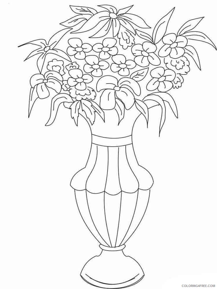 Vase Coloring Pages flower in vase 16 Printable 2021 6181 Coloring4free