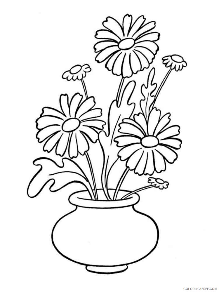 Vase Coloring Pages flower in vase 20 Printable 2021 6184 Coloring4free