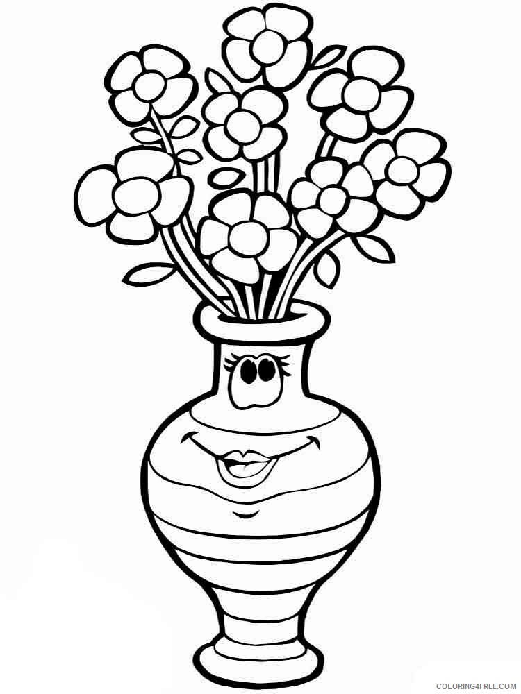 Vase Coloring Pages flower in vase 22 Printable 2021 6185 Coloring4free