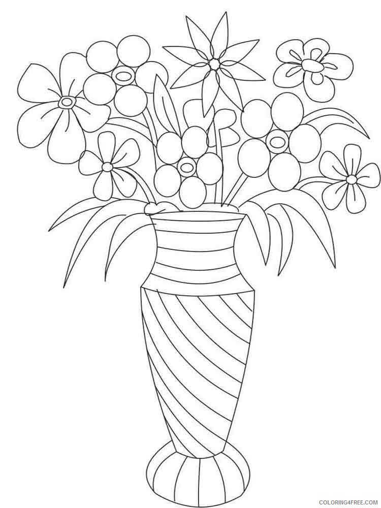 Vase Coloring Pages flower in vase 3 Printable 2021 6187 Coloring4free