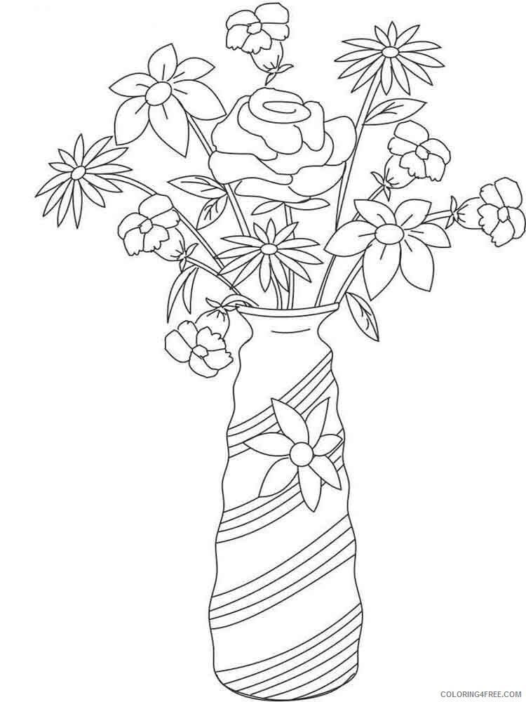 Vase Coloring Pages flower in vase 4 Printable 2021 6188 Coloring4free
