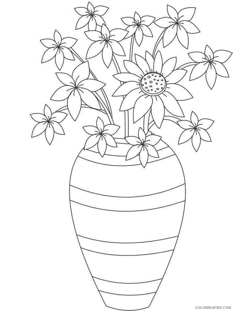 Vase Coloring Pages flower in vase 5 Printable 2021 6189 Coloring4free