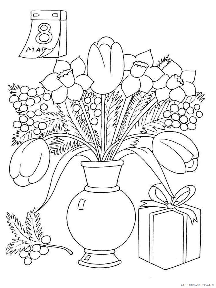 Vase Coloring Pages flower in vase 6 Printable 2021 6190 Coloring4free