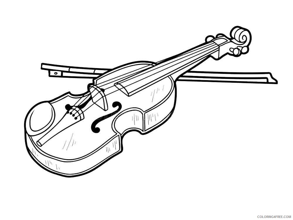 Violin Coloring Pages violin 6 Printable 2021 6216 Coloring4free