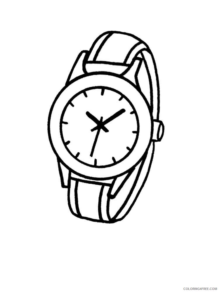 Watch and Clock Coloring Pages Watch and Clock 1 Printable 2021 6227 Coloring4free