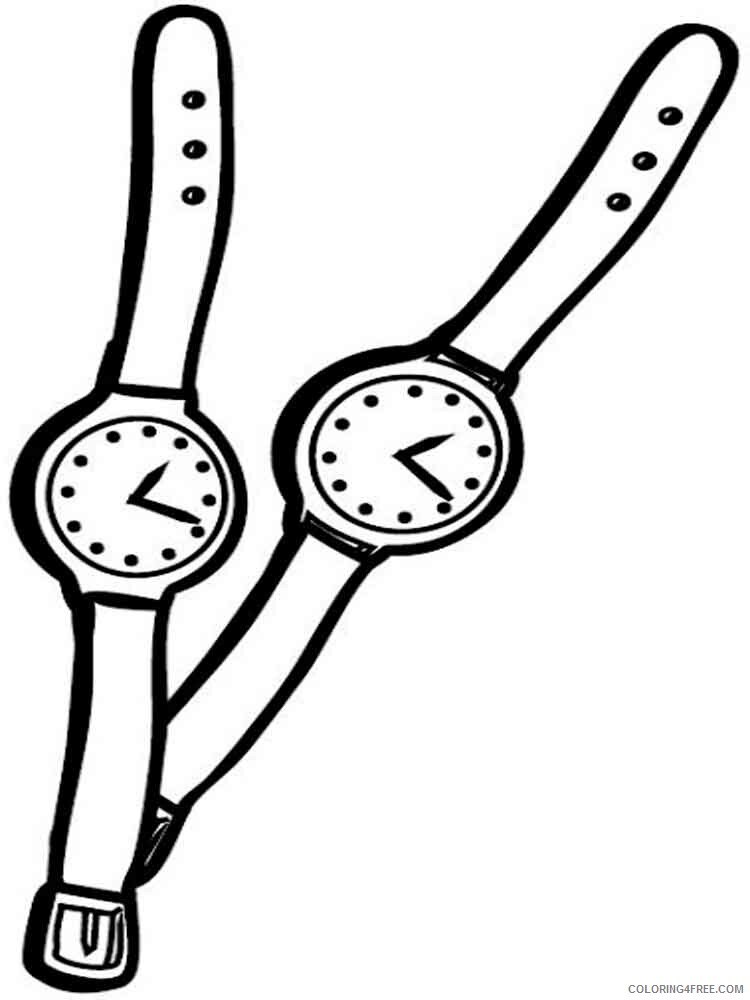Watch and Clock Coloring Pages Watch and Clock 15 Printable 2021 6228 Coloring4free