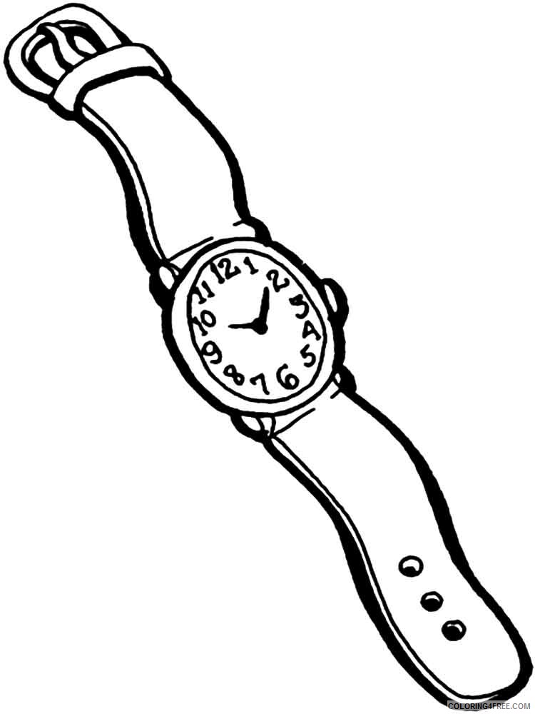 Watch and Clock Coloring Pages Watch and Clock 17 Printable 2021 6229 Coloring4free