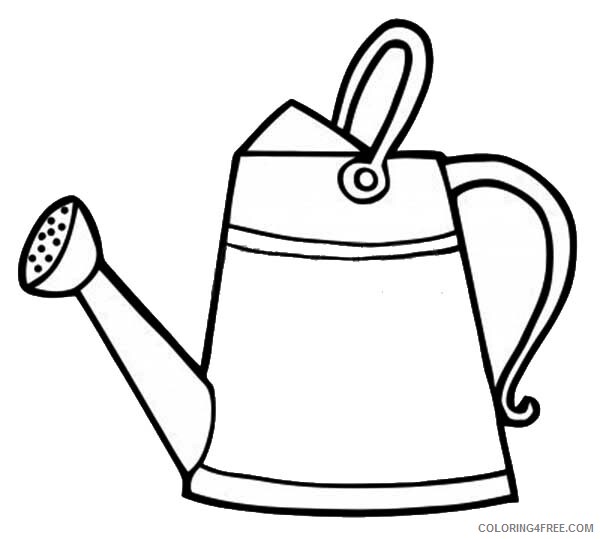 Watering Can Coloring Pages Classic Watering Can Printable 2021 6234 Coloring4free