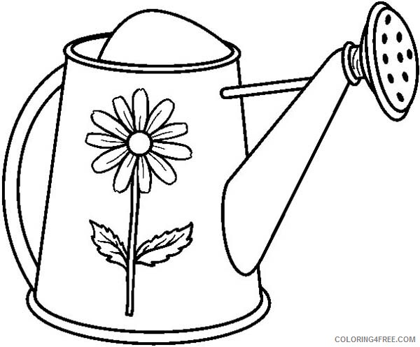 Watering Can Coloring Pages Garden Watering Can Printable 2021 6236 Coloring4free