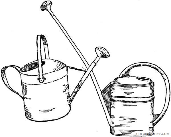 Watering Can Coloring Pages Two Watering Can Printable 2021 6242 Coloring4free