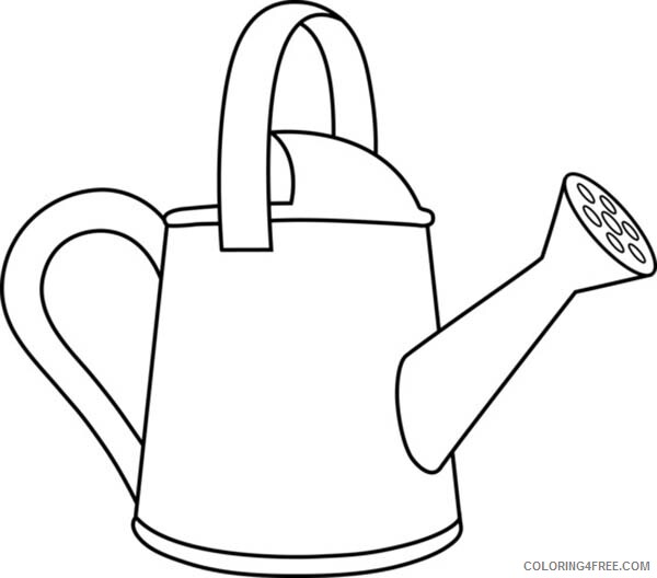 Watering Can Coloring Pages Watering Can for Gardener Printable 2021 6244 Coloring4free