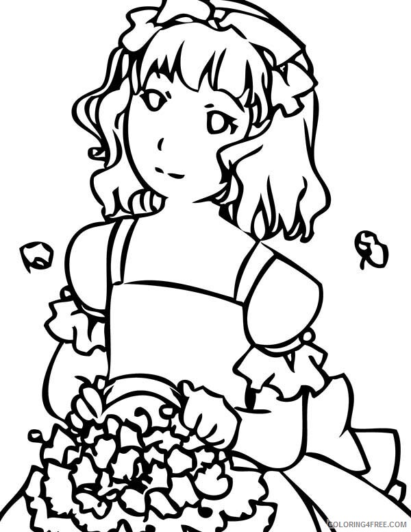 Wedding Coloring Pages Flower Girl Wedding Reception Printable 2021 6255 Coloring4free