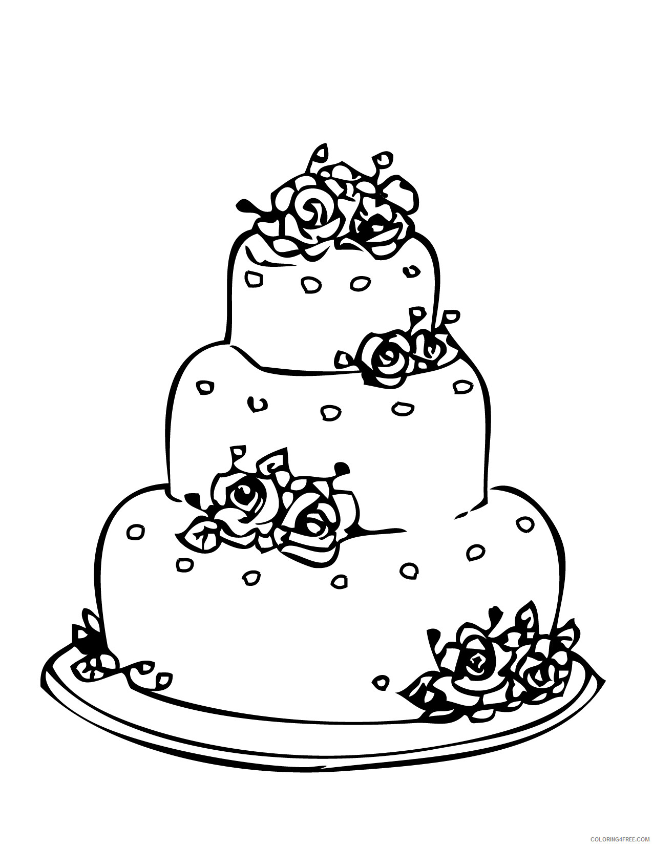 Wedding Coloring Pages Free Wedding Cake Printable 2021 6258 Coloring4free