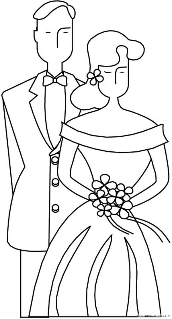 Wedding Coloring Pages How to Draw Wedding Couple Printable 2021 6261 Coloring4free