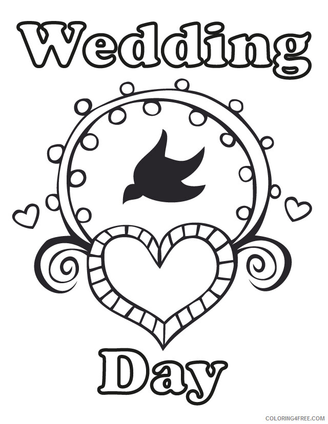 Wedding Coloring Pages Wedding Day Printable 2021 6274 Coloring4free