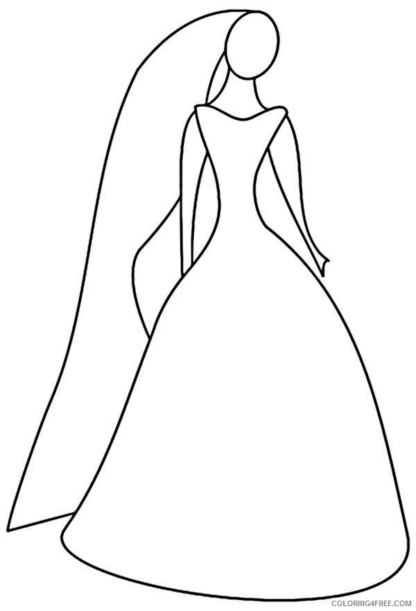 Wedding Coloring Pages Wedding Dress Printable 2021 6275 Coloring4free