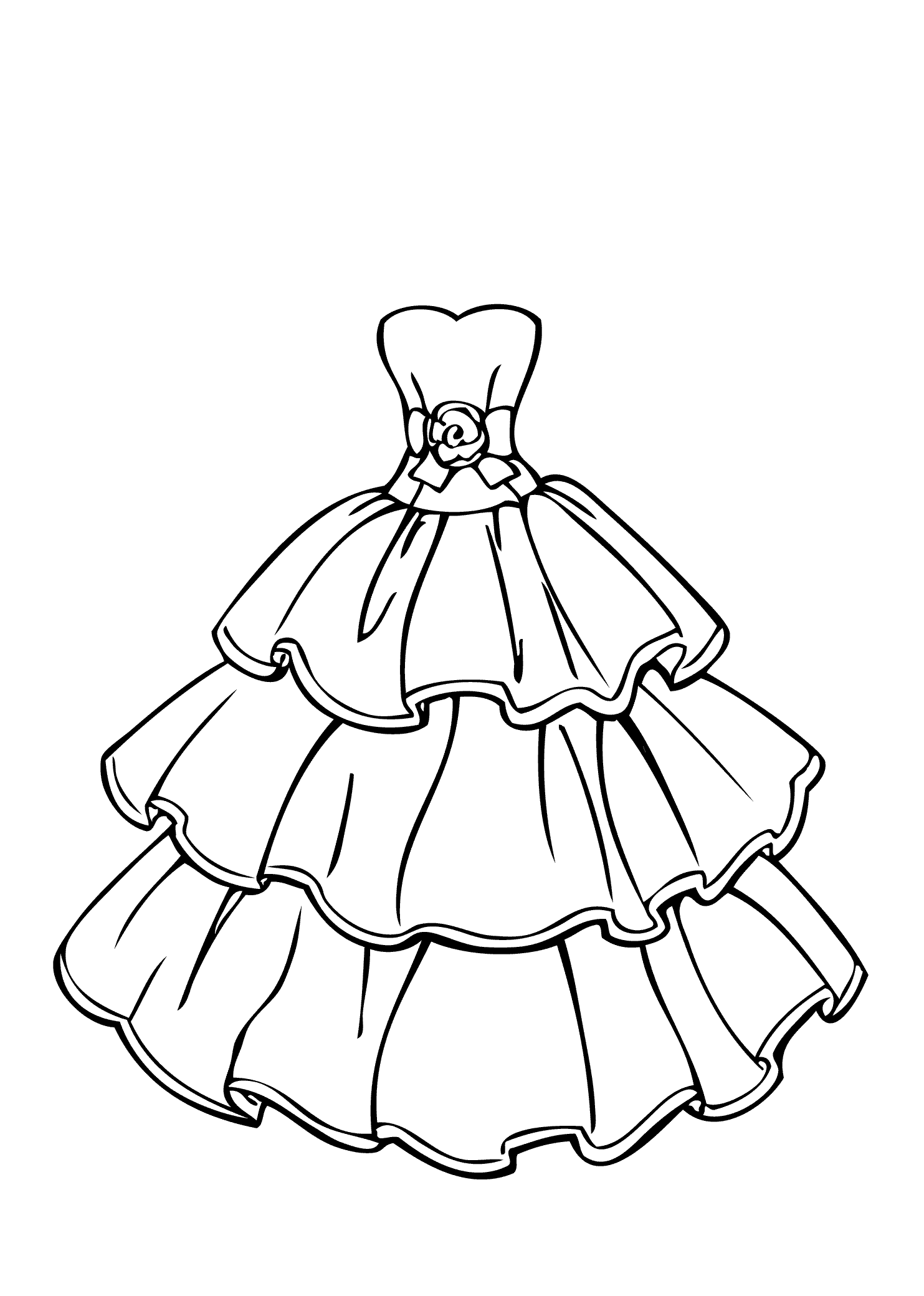 Wedding Coloring Pages Wedding Dress Printable 2021 6276 Coloring4free
