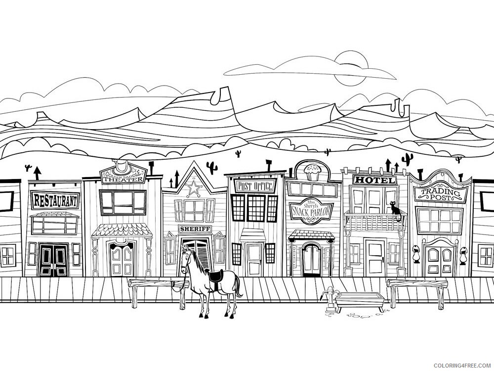 Wild West Coloring Pages Wild West 7 Printable 2021 6290 Coloring4free