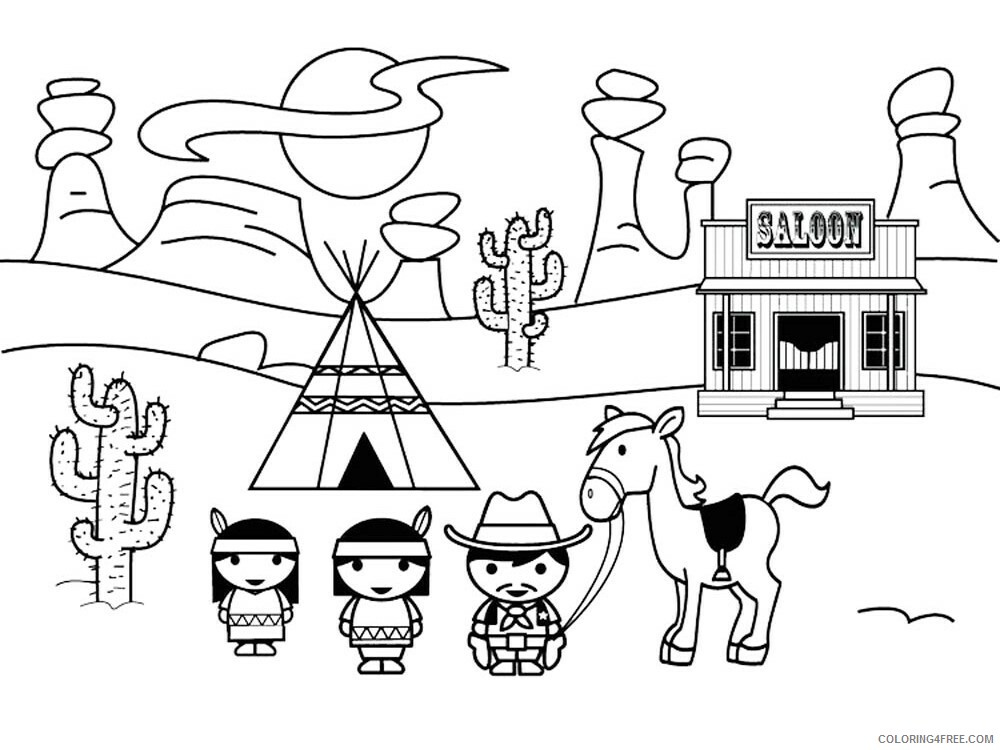 Wild West Coloring Pages Wild West 9 Printable 2021 6291 Coloring4free
