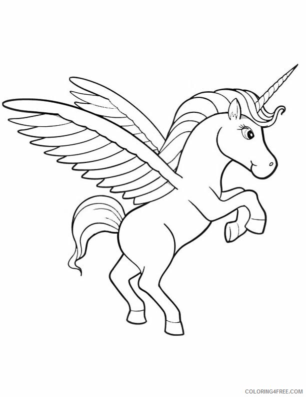 Winged Unicorn Coloring Pages Unicorn Sheets Free Printable 2021 6299 Coloring4free